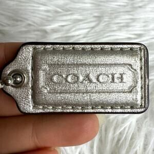 1.5" COACH Silver Fob Bag Charm Hang tag Hangtag